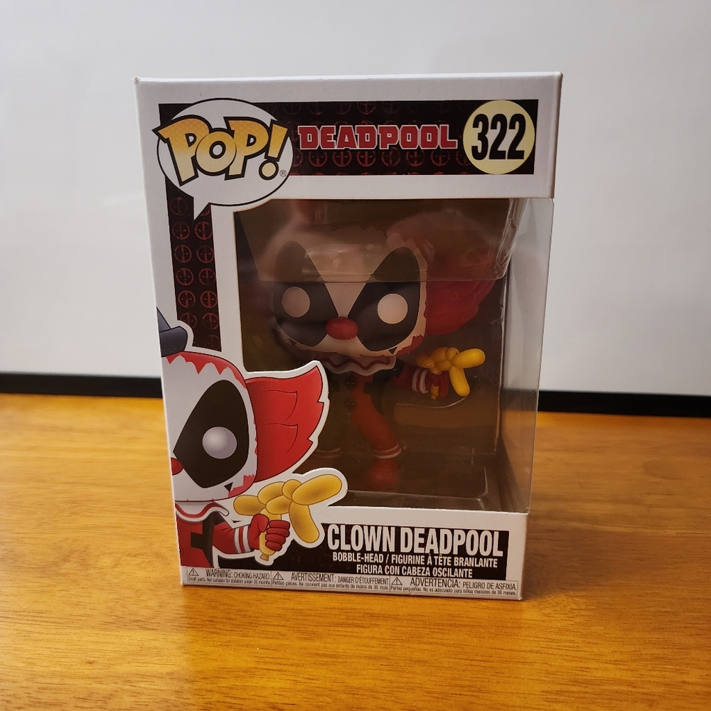 Clown Deadpool Funko Pop 322 New In Box Marvel Collectible Comic Movie Figurine